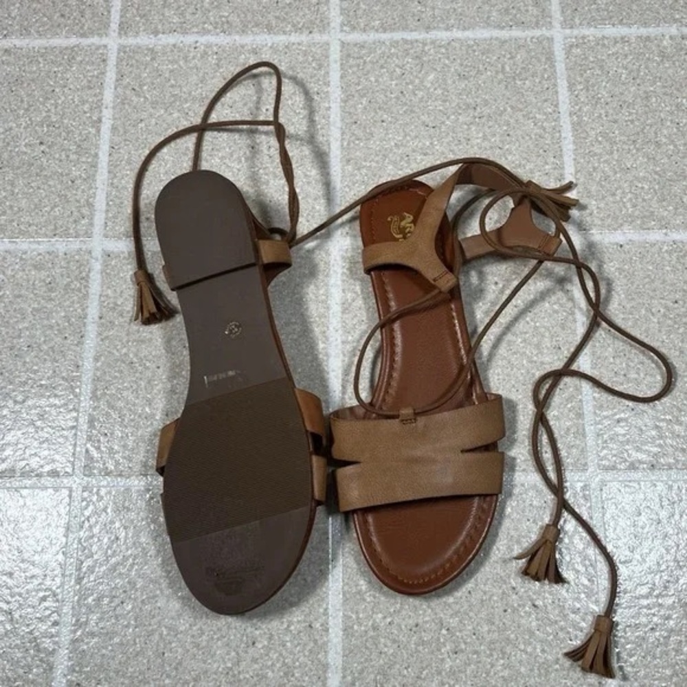 Arizona Love Brown Lace-Up Sandals - Picture 2 of 3